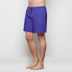 Ziggy Azure Mens Swim Trunks w/ Lining