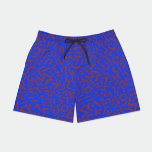 Ziggy Azure Mens Swim Trunks w/ Lining