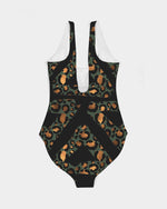 Load image into Gallery viewer, Green Leopard Noir Women&#39;s One-Piece Swimsuit
