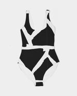 Cargar imagen en el visor de la galería, Black Mud Print Women&#39;s One-Piece Swimsuit

