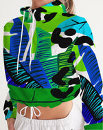 Cargar imagen en el visor de la galería, Blue Safari Women&#39;s Cropped Windbreaker
