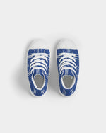 Cargar imagen en el visor de la galería, Blue Mud Cloth Print Kids Hightop Canvas Shoe
