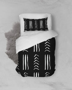 Black Mud Cloth Print Twin Duvet Cover Set