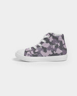 Load image into Gallery viewer, Purple Gray Camo Kids Hightop Canvas Shoe
