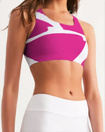 Load image into Gallery viewer, Wild Pink n&#39; White Women&#39;s Seamless Sports Bra
