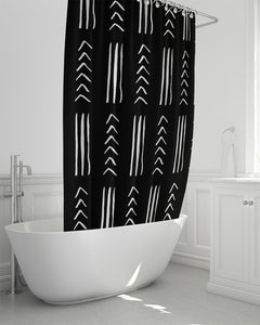 Black Mud Cloth Print Shower Curtain 72"x72"