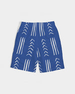 Load image into Gallery viewer, Blue Mud Cloth Print Boy&#39;s Swim Trunk
