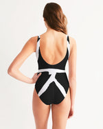Load image into Gallery viewer, Black Mud Print Women&#39;s One-Piece Swimsuit
