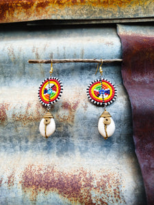 Masai Cowrie Shell Earrings