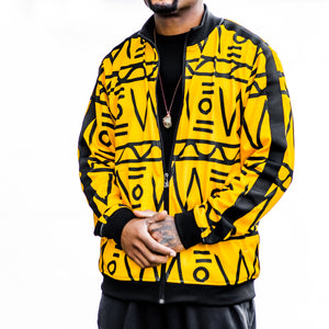 AfroPop Men's Stripe-Sleeve Track Jacket