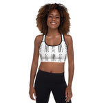 Load image into Gallery viewer, White Mud Cloth Print Padded Sports Bra
