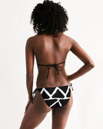 Load image into Gallery viewer, Black Mud Print Women&#39;s Triangle String Bikini
